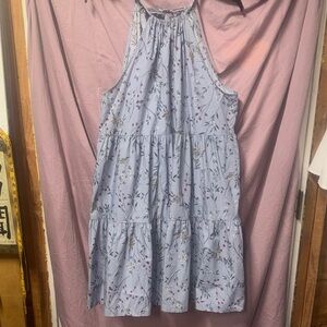 A New Day Blue Floral Halter Top